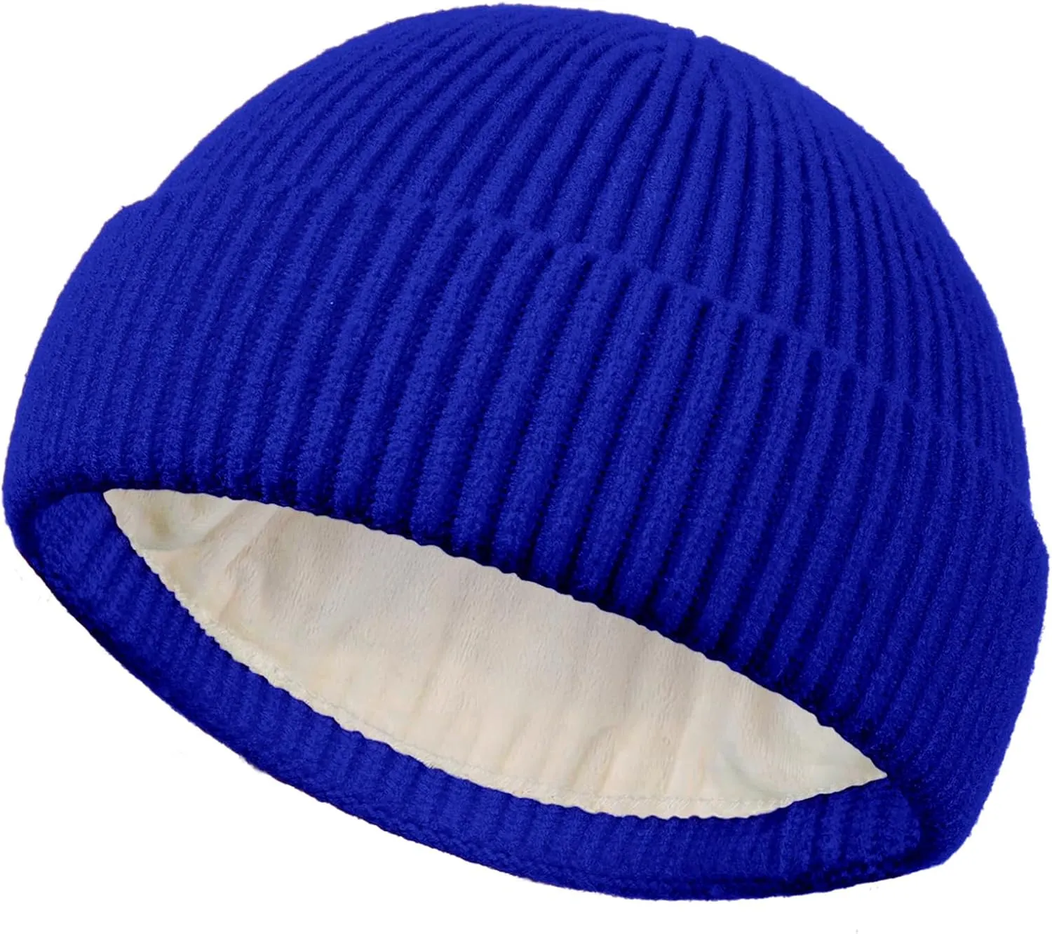 Swag Short Fisherman Beanie for Men Women, Wool Knit Cuffed Fleece Lined Trawler Beanies Winter Warm Hat