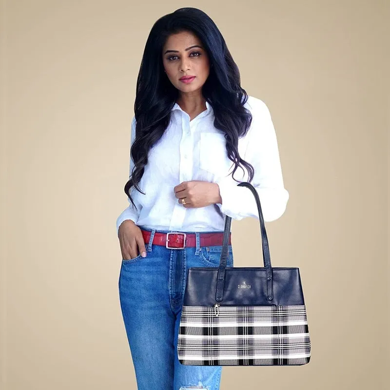 The Clownfish Gloria Handbag - Premium Faux Leather | Versatile & Stylish | 15L Capacity | Navy Blue