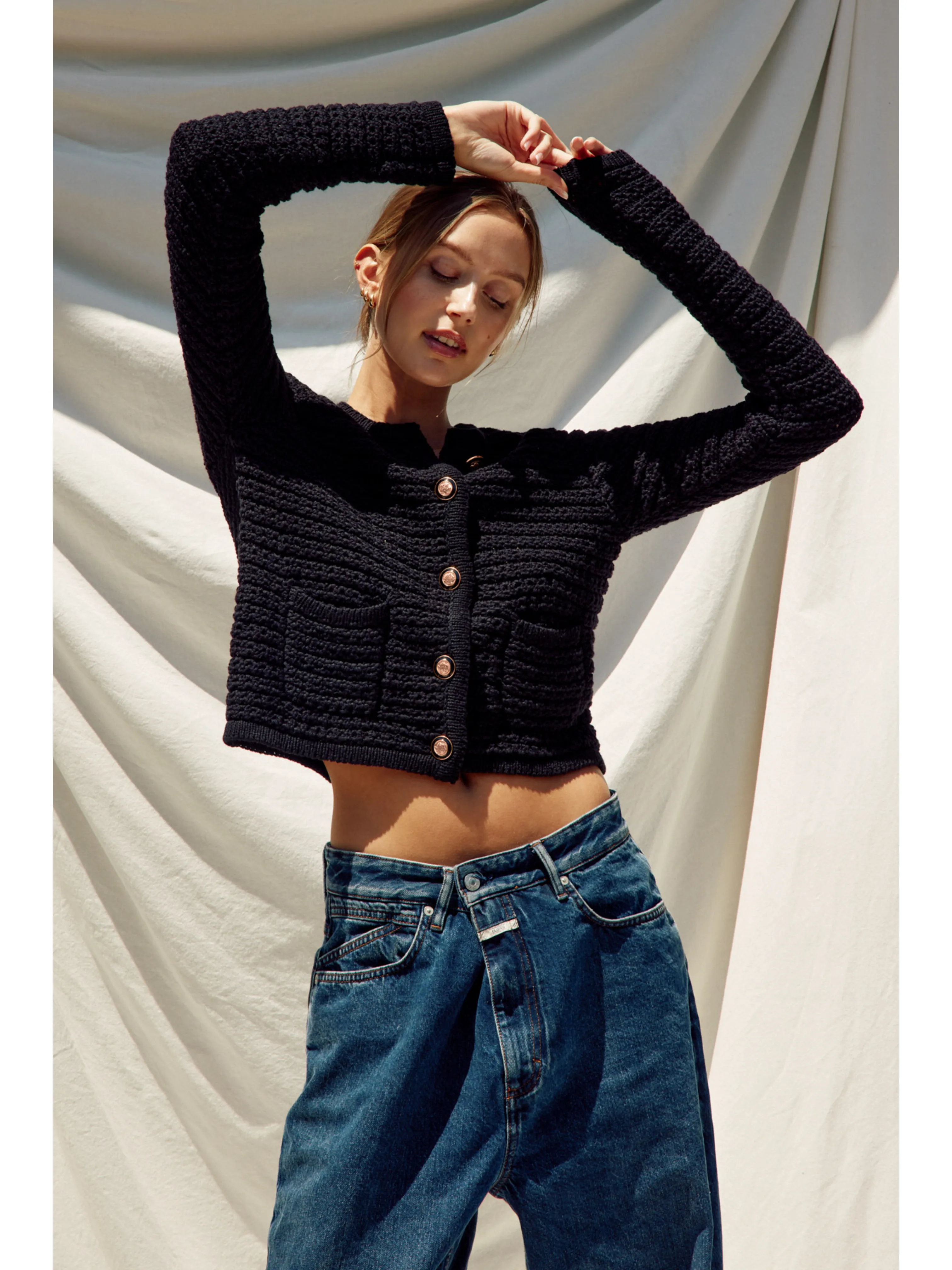 Thick Sweater With Gold Buttons