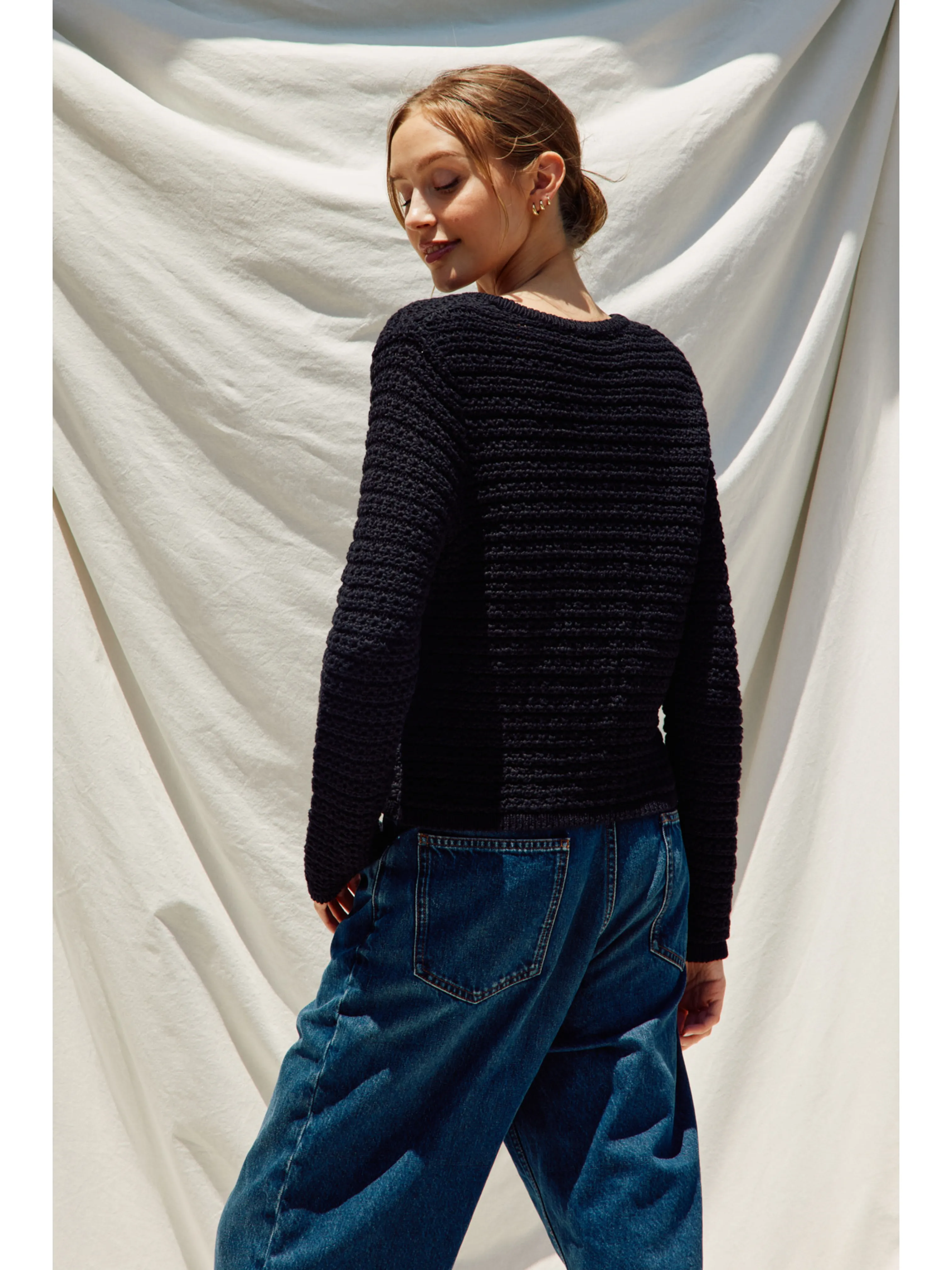 Thick Sweater With Gold Buttons