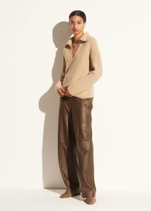 V-Neck Collared Pullover in Fauna