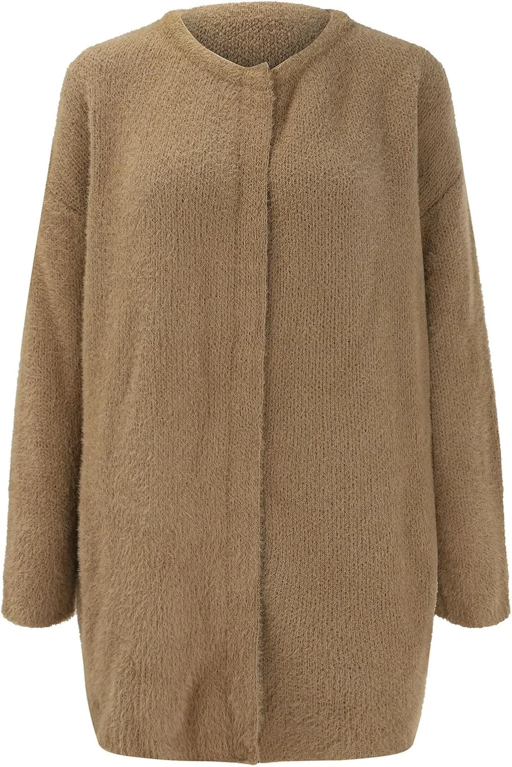 Warm Cardigans for Women Women's Korean Wool Coat Slim Trench Long Coat Fall Winter Elegant Round Ladies Short