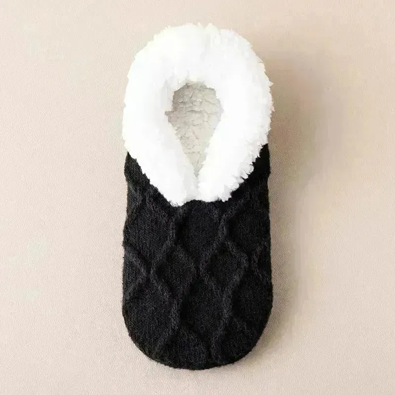 Winter Warm Short Cotton Slipper Socks Unisex Thicken Thermal Plush Home Floor Sock Soft Non-slip Grip Fuzzy Floor Fluffy Socks