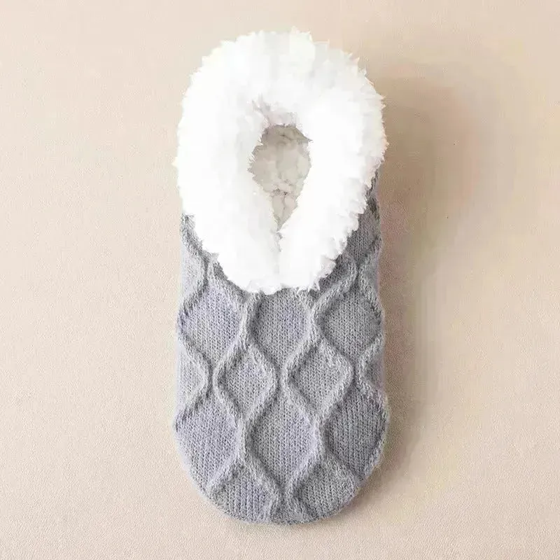 Winter Warm Short Cotton Slipper Socks Unisex Thicken Thermal Plush Home Floor Sock Soft Non-slip Grip Fuzzy Floor Fluffy Socks