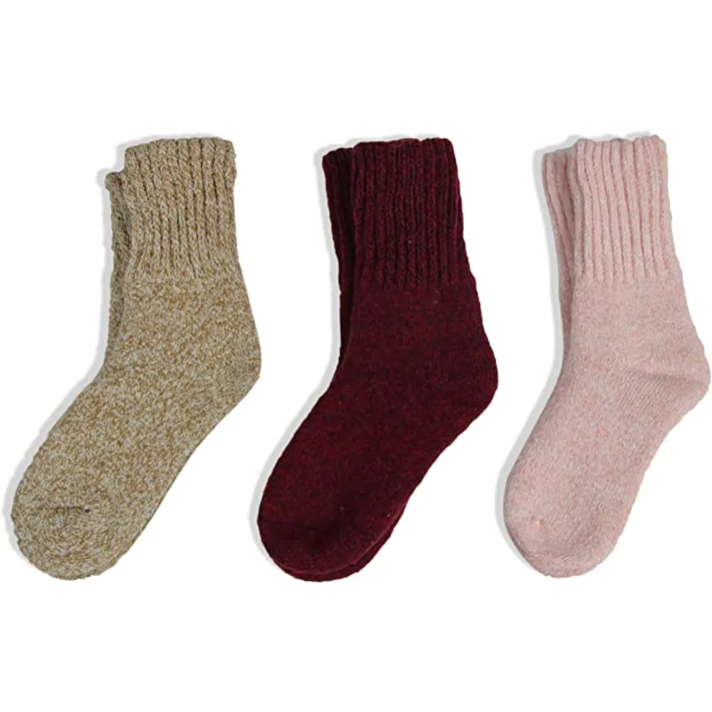 Women Solid Thick Warm Socks - 3 Pairs