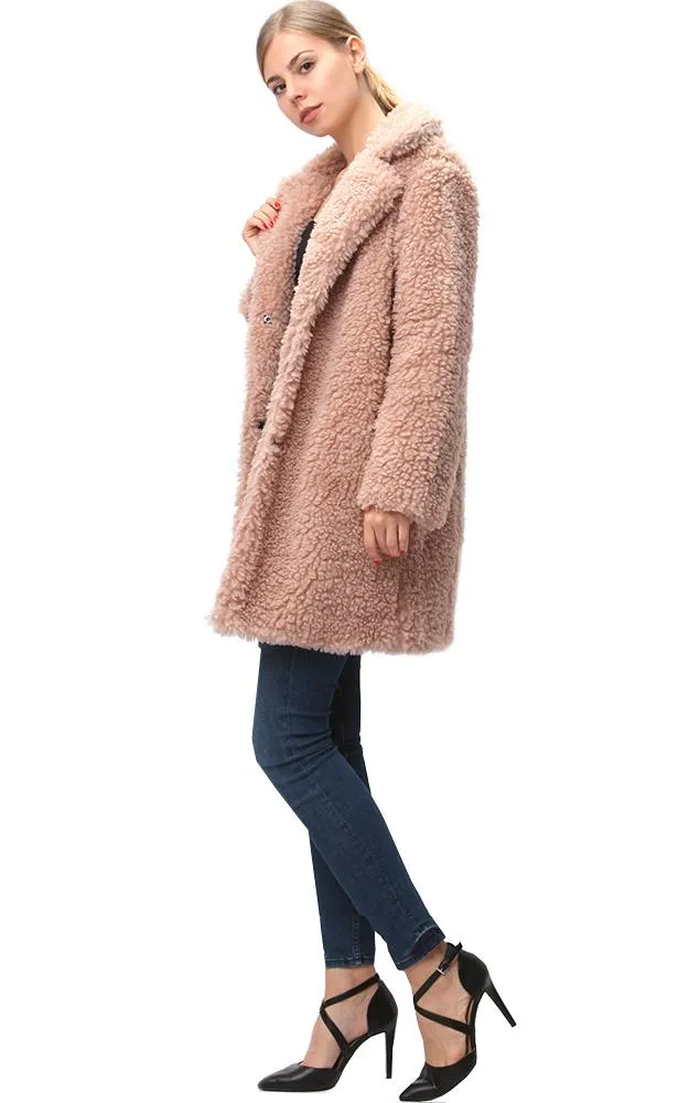 Y914 Soft Faux Fur Jacket With Pocket