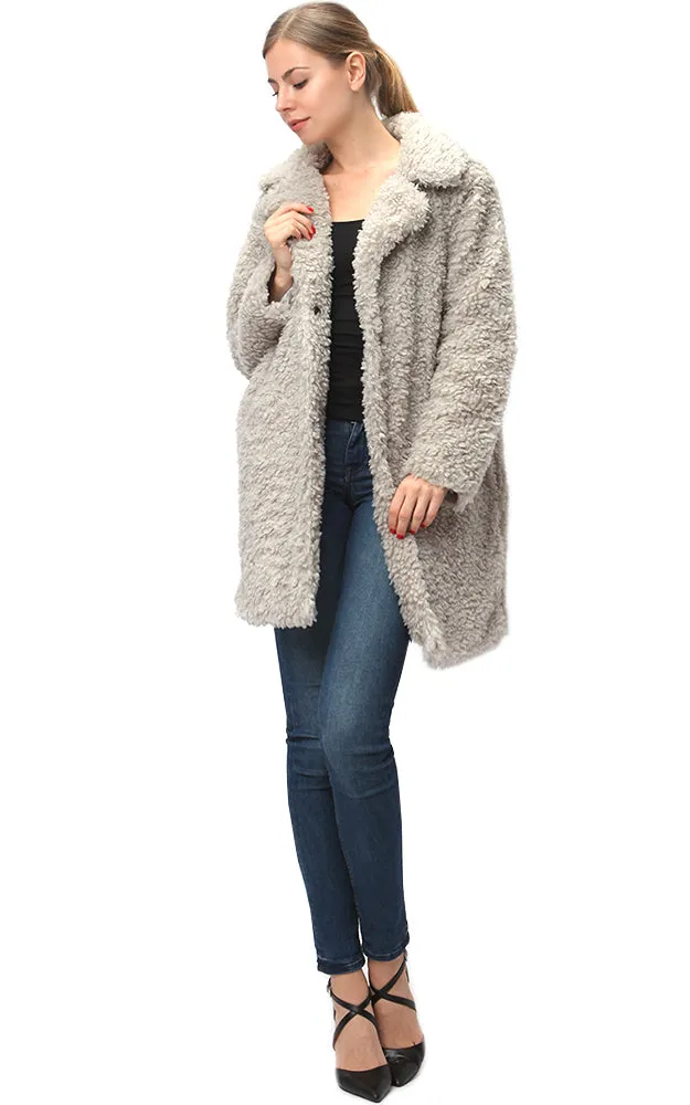 Y914 Soft Faux Fur Jacket With Pocket