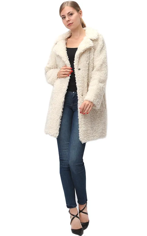 Y914 Soft Faux Fur Jacket With Pocket