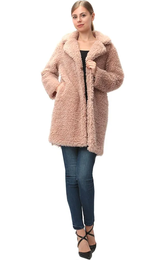 Y914 Soft Faux Fur Jacket With Pocket