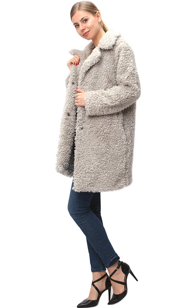 Y914 Soft Faux Fur Jacket With Pocket