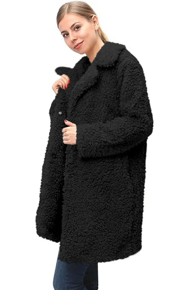 Y914 Soft Faux Fur Jacket With Pocket