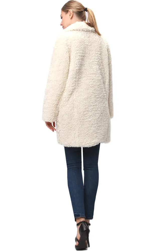 Y914 Soft Faux Fur Jacket With Pocket