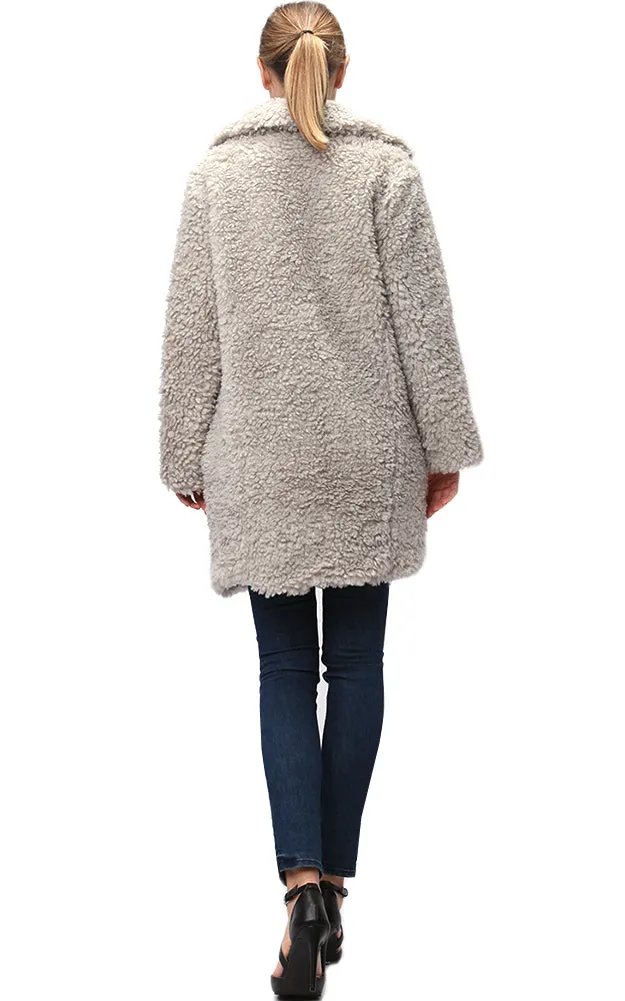 Y914 Soft Faux Fur Jacket With Pocket